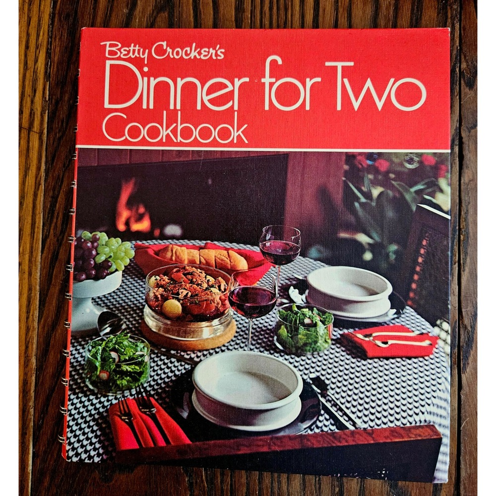 Betty Crocker Dinner for Two Cookbook Vintage Spiral Bound Hardcover Recipes
